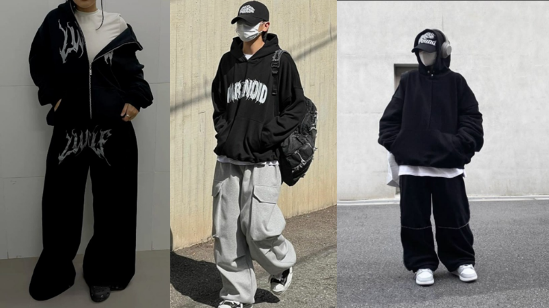 Oversized tee layered under hoodie